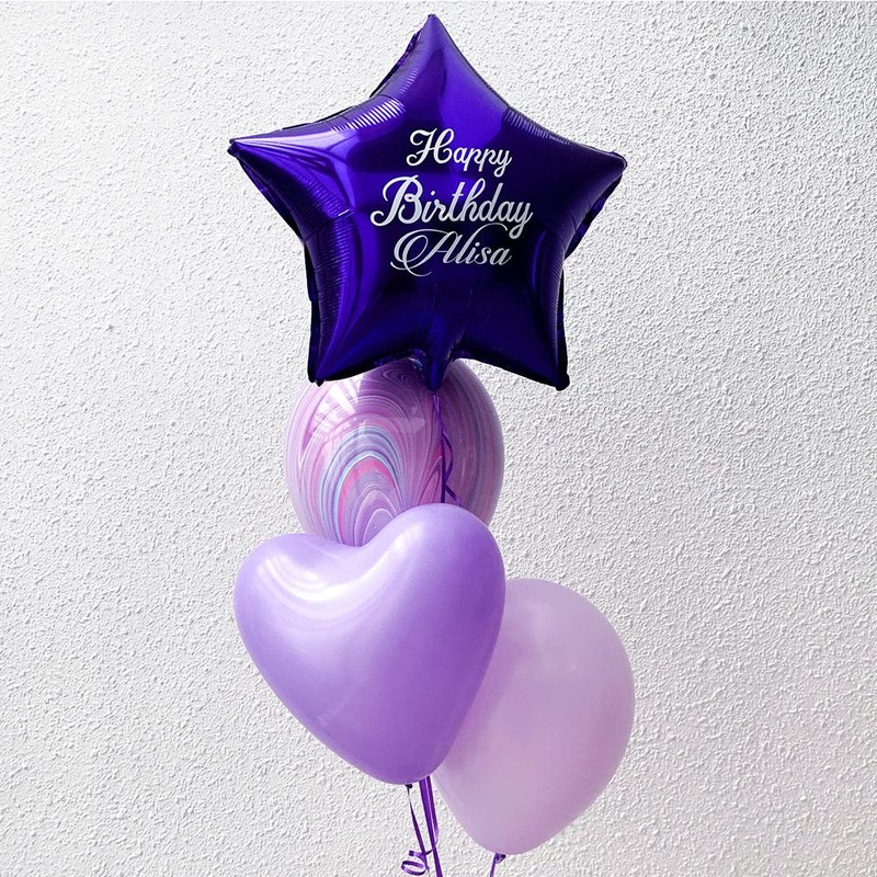 18inch Star Purple Bouquet|HiFloat  40hours|Helium  9hours