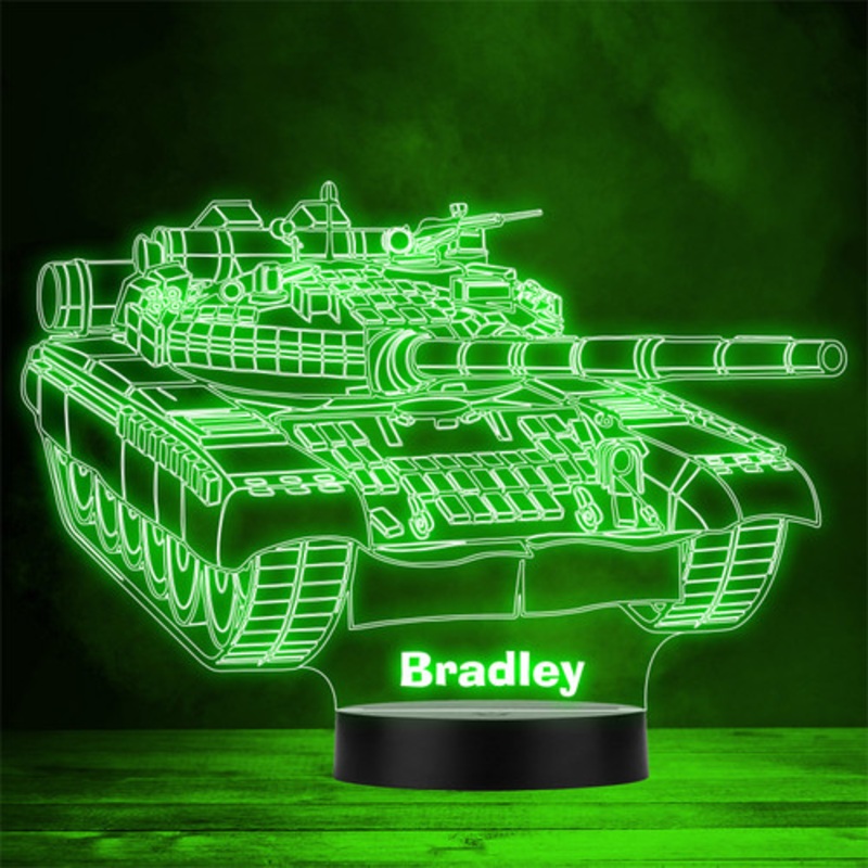 Army Tank Soldier Defender Personalised Gift Colour Change LED Lamp Night Light – The Card Zoo