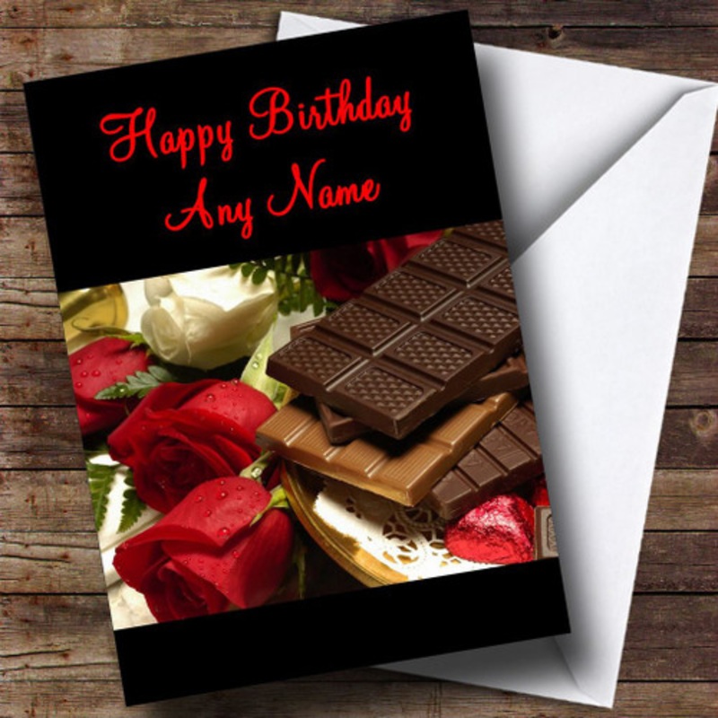 Chocolate and Roses Romantic Personalised Birthday Card – The Card Zoo