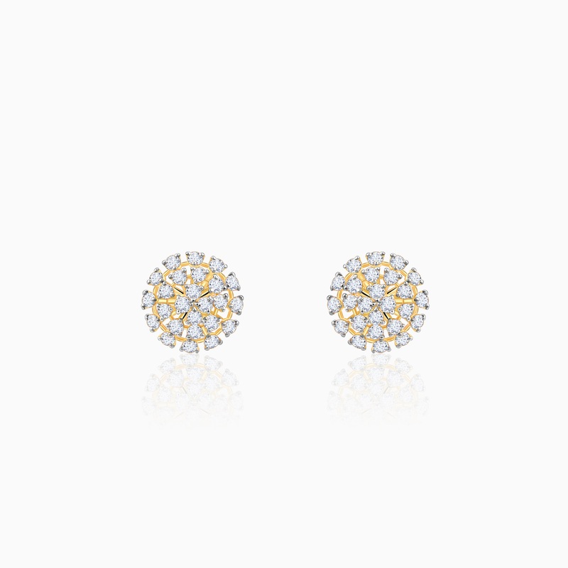 Gold Dandelion Whisper Lab Grown Diamond Earrings