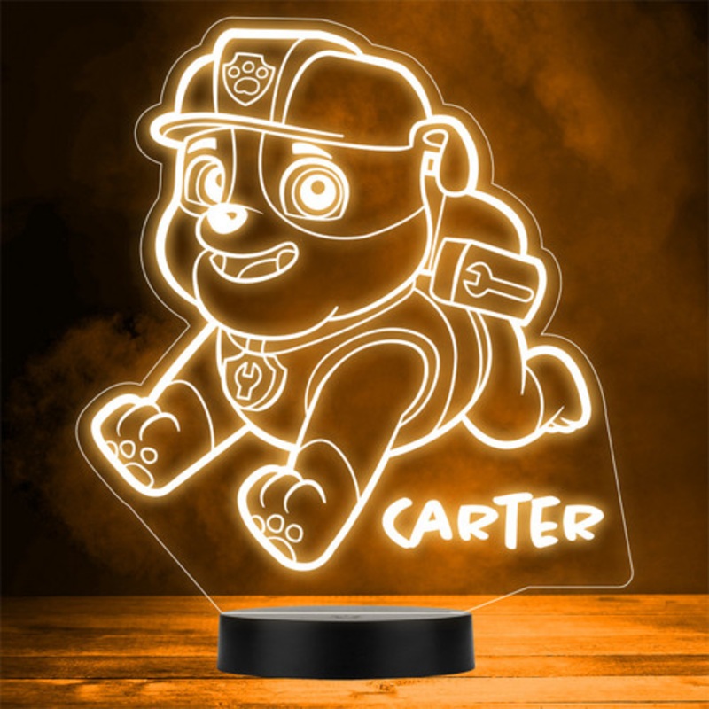 Kids Rubble Paw Patrol Personalised Gift Colour Changing LED Lamp Night Light – The Card Zoo