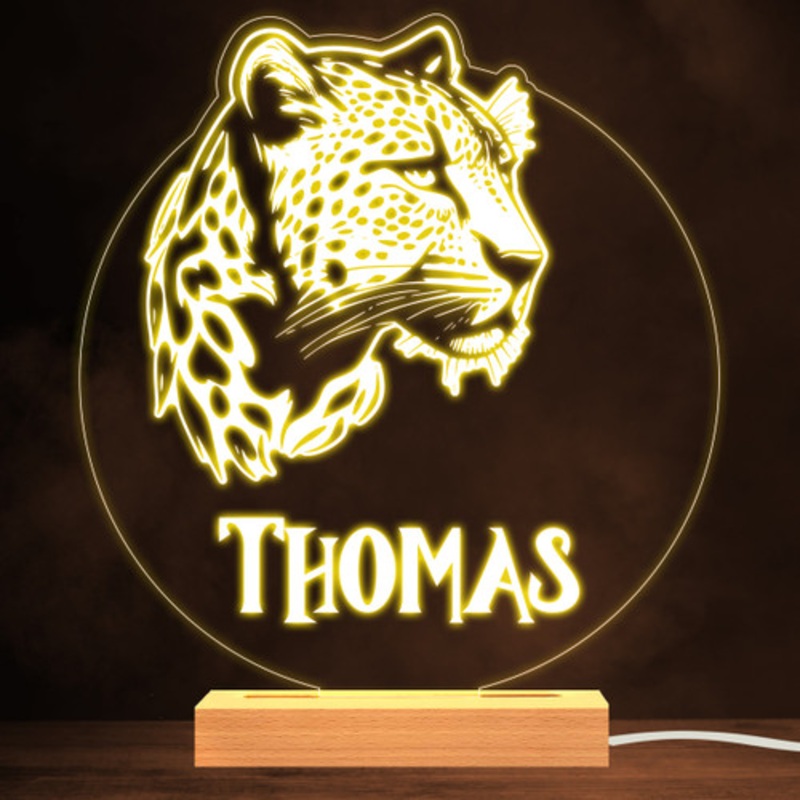Leopard Head Safari Animal Warm White Lamp Personalised Gift Night Light – The Card Zoo