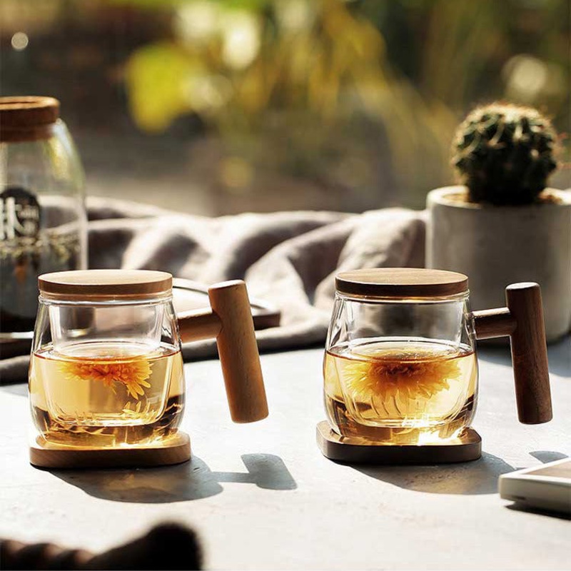 Personalized Wooden and Glass Tea Mug (Nationwide Delivery)
