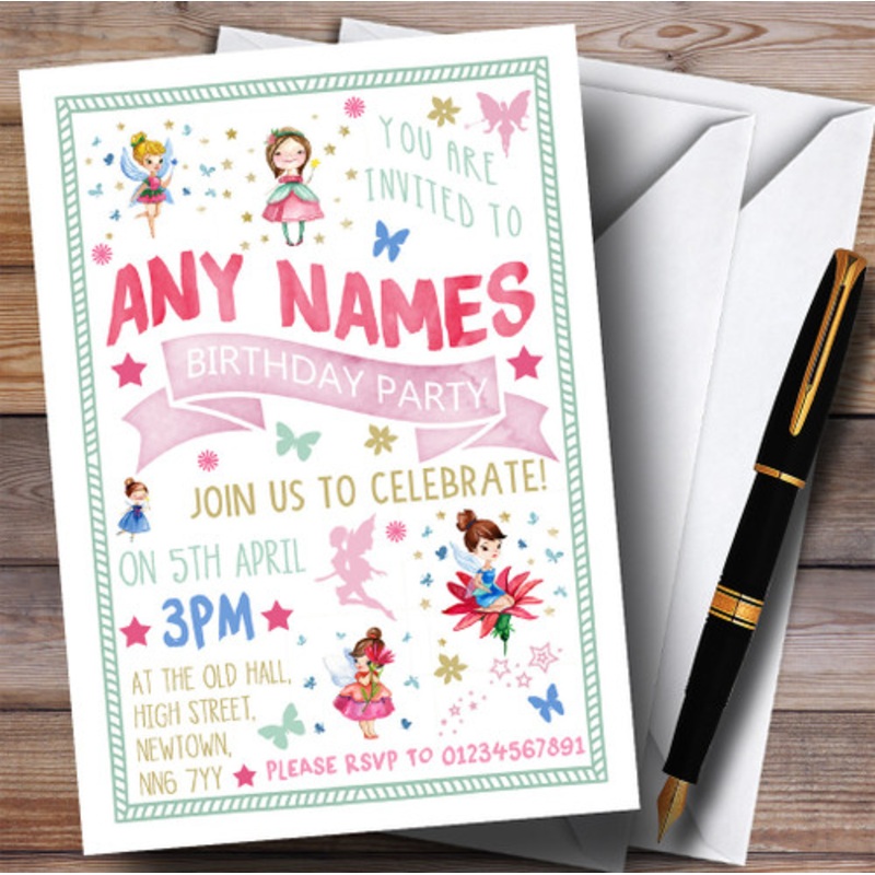 Pretty Little Fairy Children’s Birthday Party Invitations – The Card Zoo