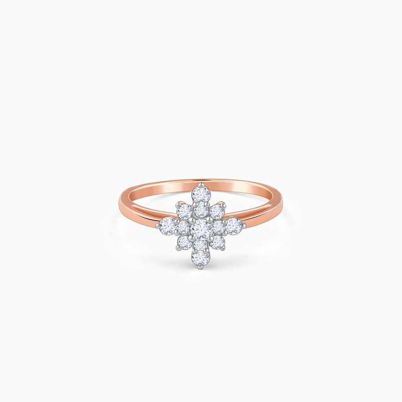 Rose Gold Mystic Floral Lab Grown Diamond Ring