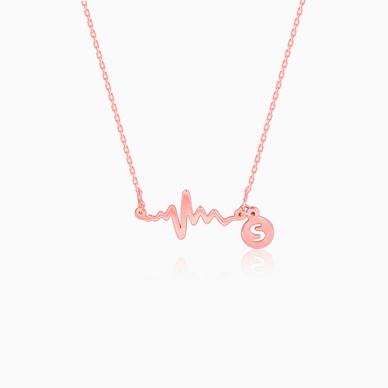 Rose Gold Personalised Lifeline Initial Necklace
