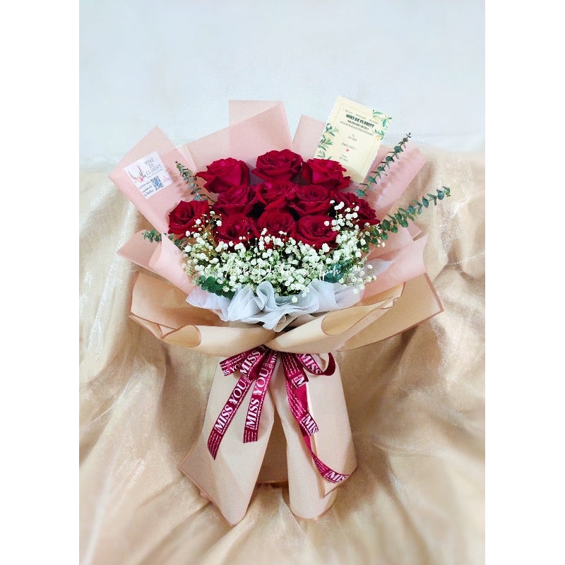 11 Fresh Roses Bouquet (Ipoh Delivery Only)