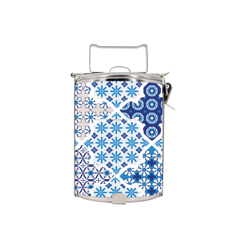 BDARI Tiffin Carrier – Cobalt Blue Arabic  (Nationwide Delivery)