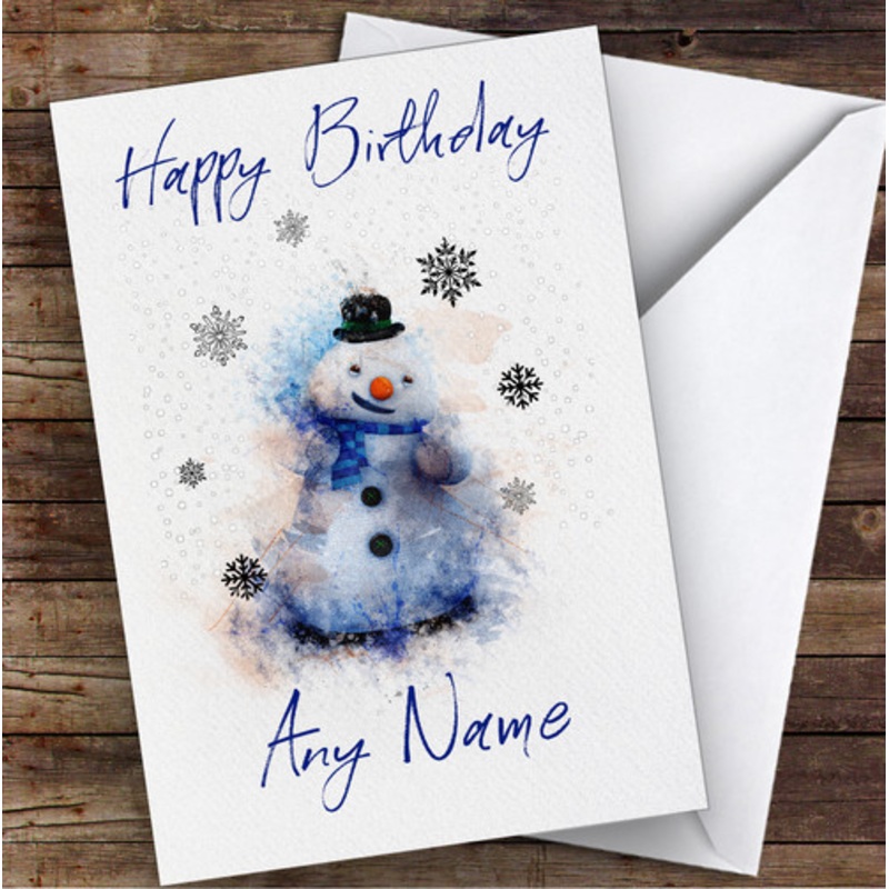 Chilly Snowman Doc Mcstuffins Watercolour Splatter Children’s Kids Birthday Card – The Card Zoo