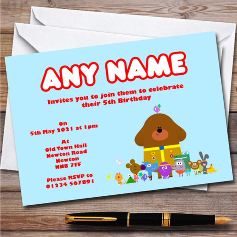 Hey Duggee Hey Children’s Kids Personalised Birthday Party Invitations – The Card Zoo