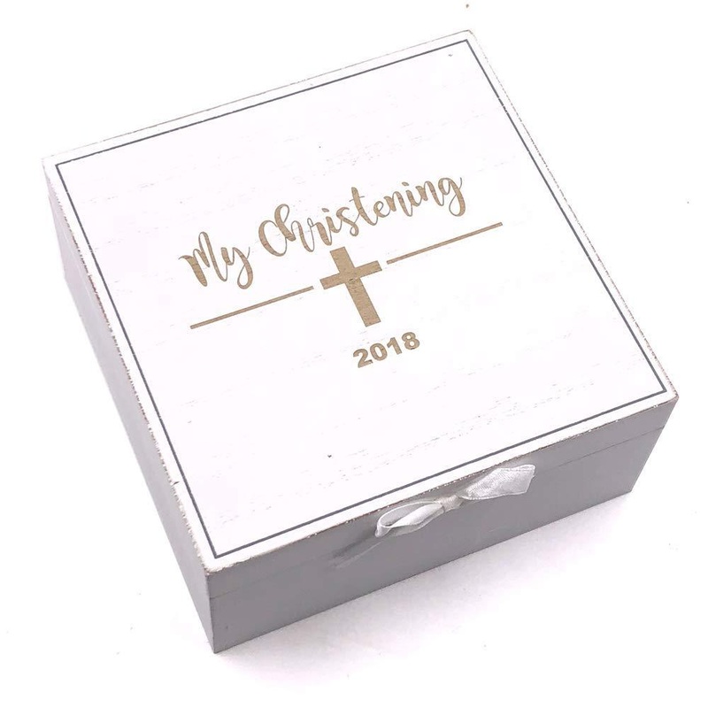 My Christening White Wooden Keepsake Box Gift