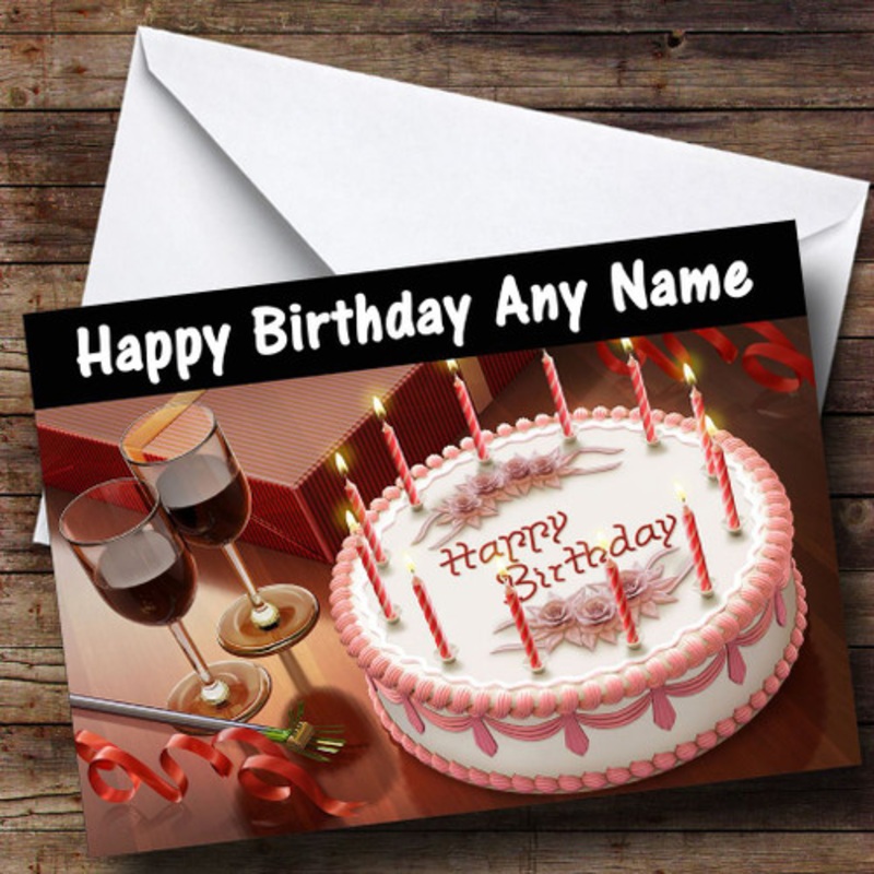 Cake And Wine Personalised Birthday Card – The Card Zoo