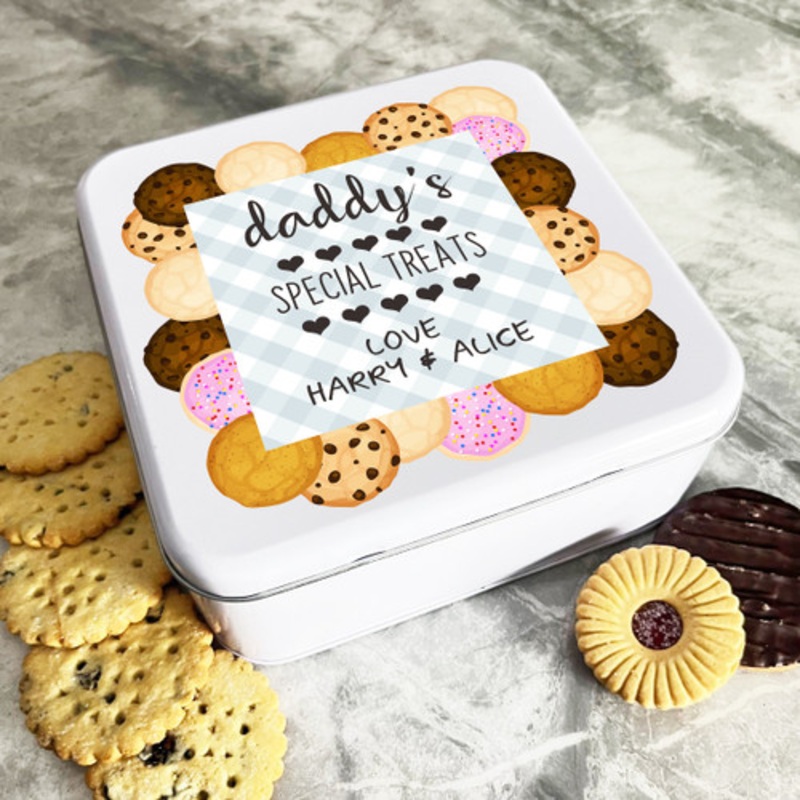 Daddy’s Special Treats Cookies Personalised Gift Cookies Treats Biscuit Tin – The Card Zoo