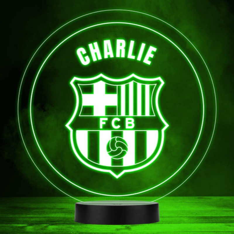 FC Barcelona Football Club Sports Fan Round Personalised LED Colour Night Light – The Card Zoo