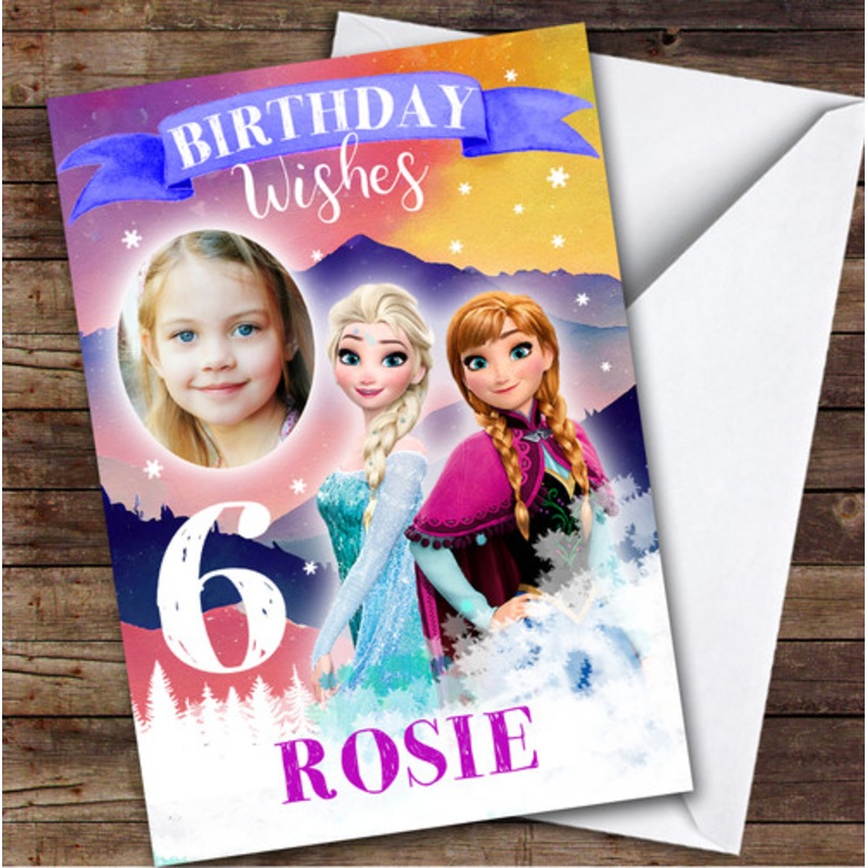 Frozen Wishes Rainbow Photo Any Age Kids Personalised Children’s Birthday Card – The Card Zoo