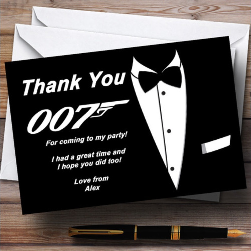 James Bond Spy Personalised Party Thank You Cards – The Card Zoo