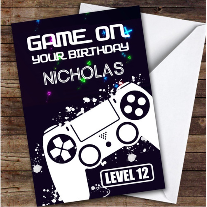 PlayStation Controller Gaming Gamer Personalised Kids Children’s Birthday Card – The Card Zoo