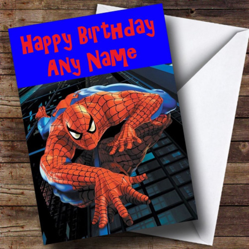 Spiderman Climbing Personalised Birthday Card – The Card Zoo