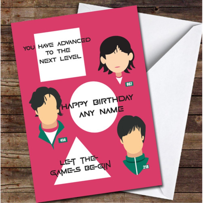 Squid Game Funny Character Advanced Personalised Birthday Card – The Card Zoo