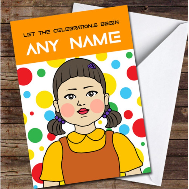 Squid Game Funny Doll Celebrations Personalised Birthday Card – The Card Zoo