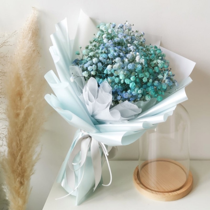 Valentine’s Day 2023 Mini Sky blue Baby Breath Bouquet – (Klang Valley Delivery)