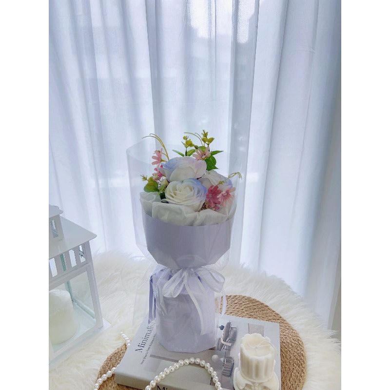 White Soap Flower Bouquet (Klang Valley Delivery)