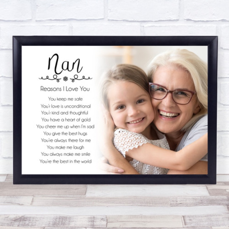 Reasons I Love You Nan Photo Personalised Gift Art Print – The Card Zoo