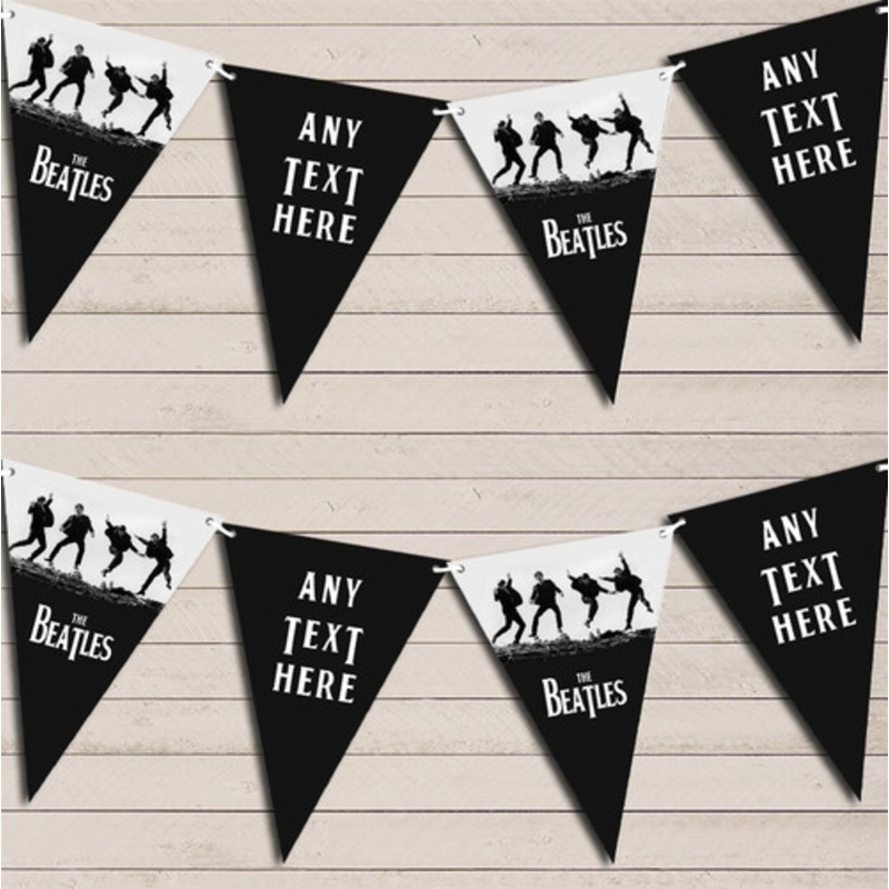 The Beatles Black Grey Birthday Bunting Garland Party Banner – The Card Zoo