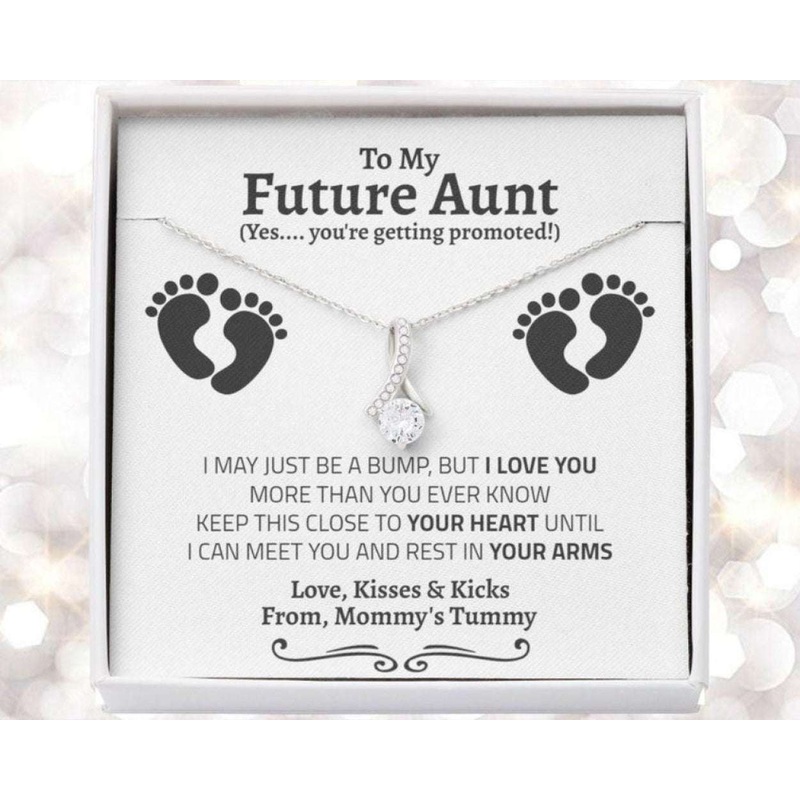 Aunt Necklace, Sentimental New Auntie Gift, Future Aunt, Reveal To Auntie To Be Gift, Aunt Announcement Promoted To Auntie Necklace