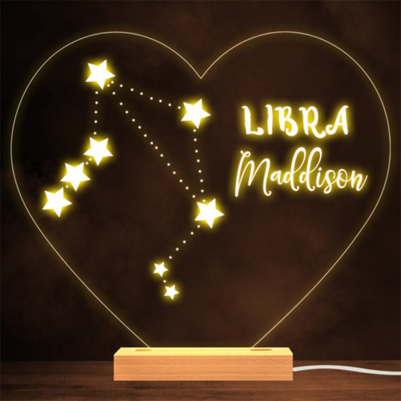 Constellations Zodiac Sign Libra Personalised Gift Lamp Night Light – The Card Zoo