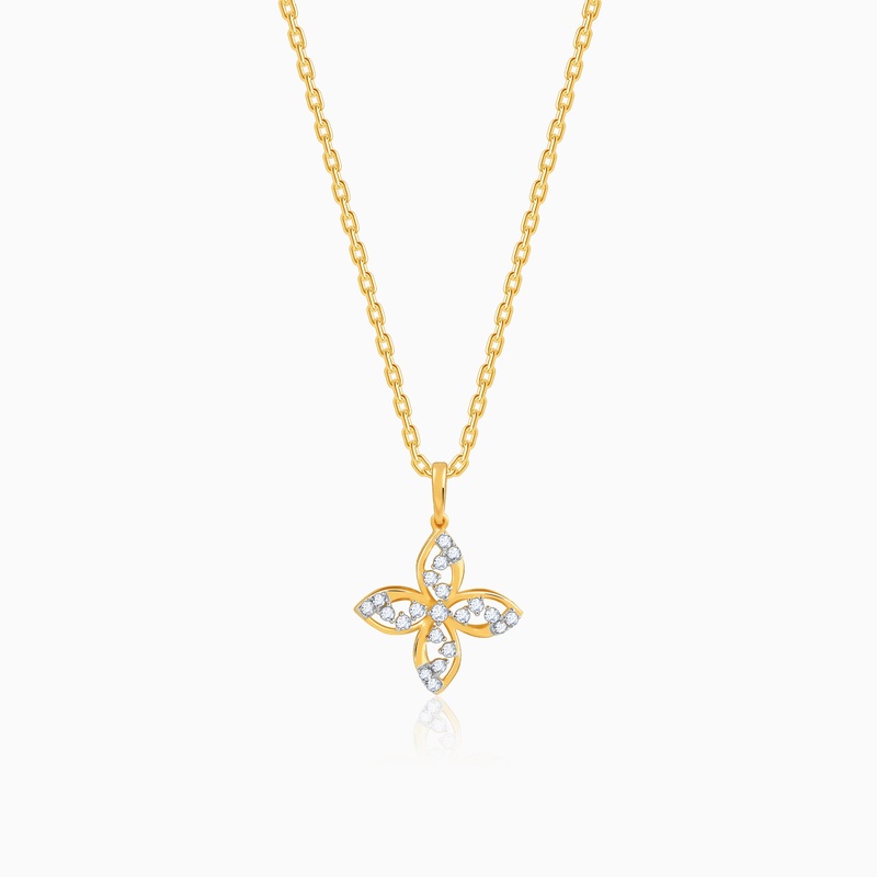 Gold Blooming Lab Grown Diamond Pendant