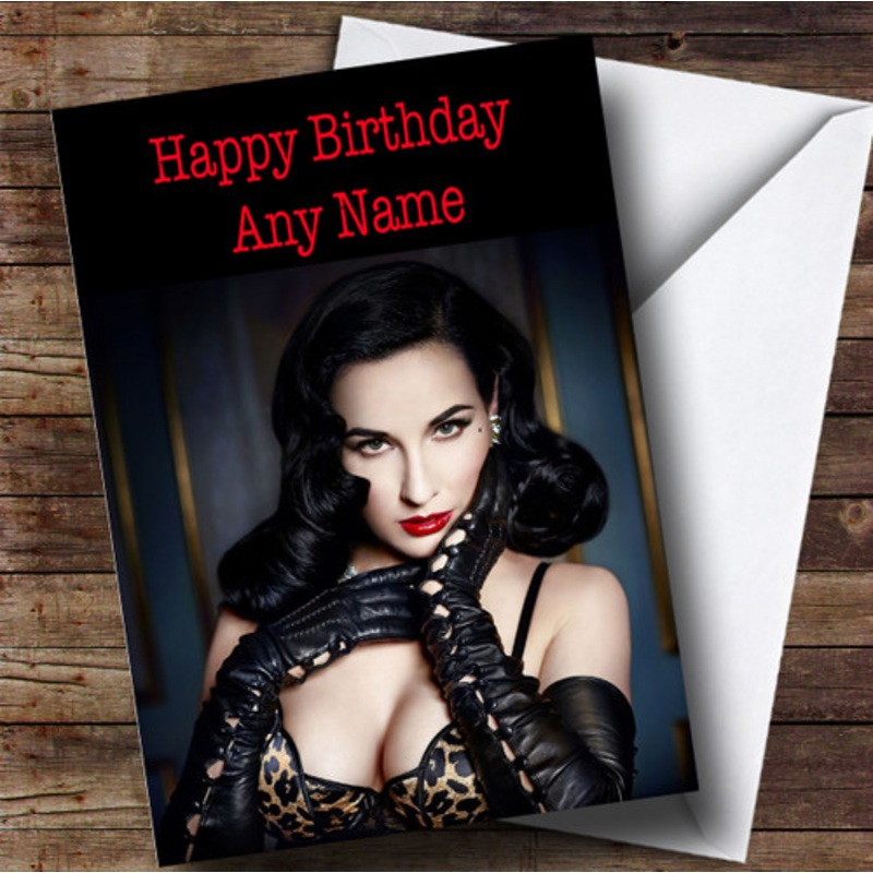 Personalised Dita Von Teese Celebrity Birthday Card – The Card Zoo