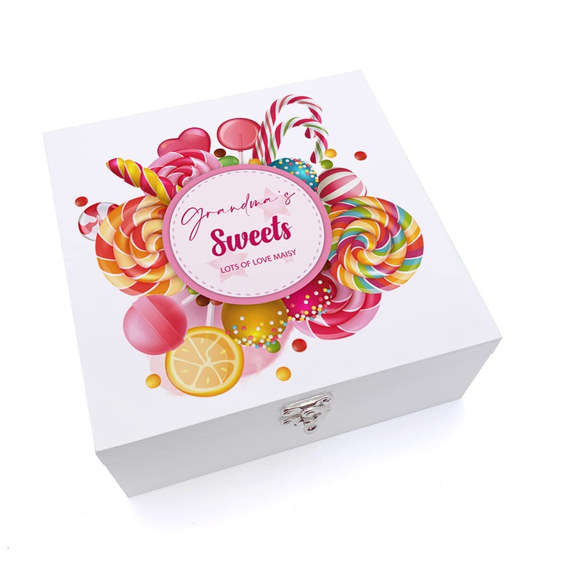 Personalised Grandma Candy Sweet Storage Wood Box Gift