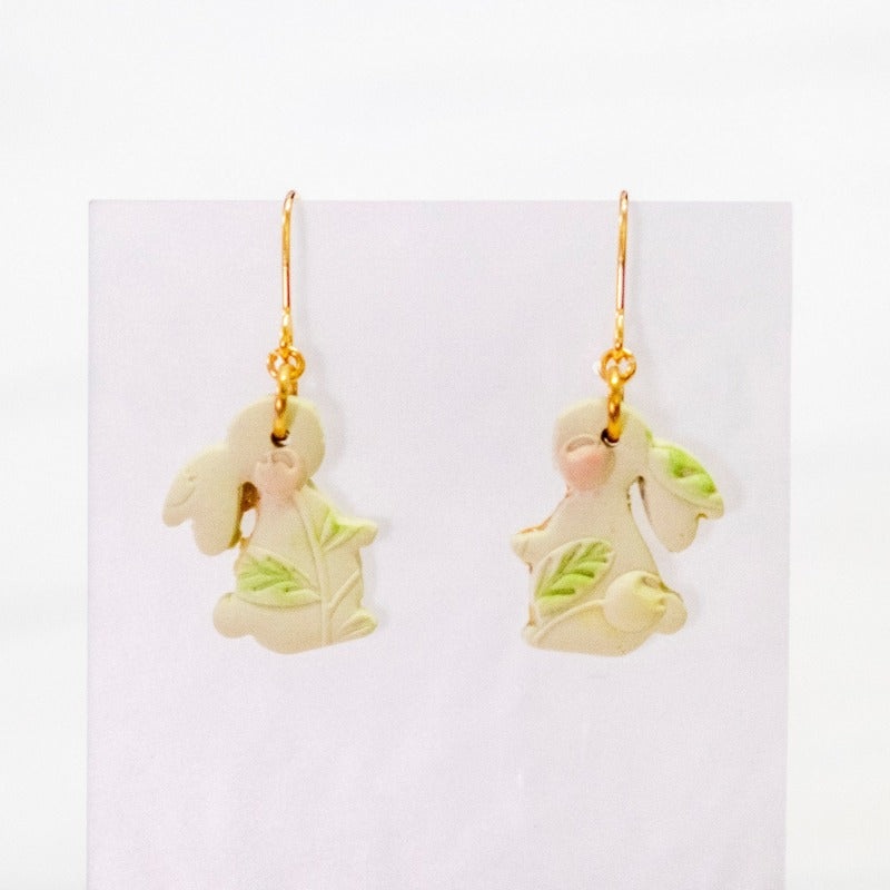 Spring Little Bunny #2 Handmade Polymer Clay Earring | (Nationwide Delivery)
