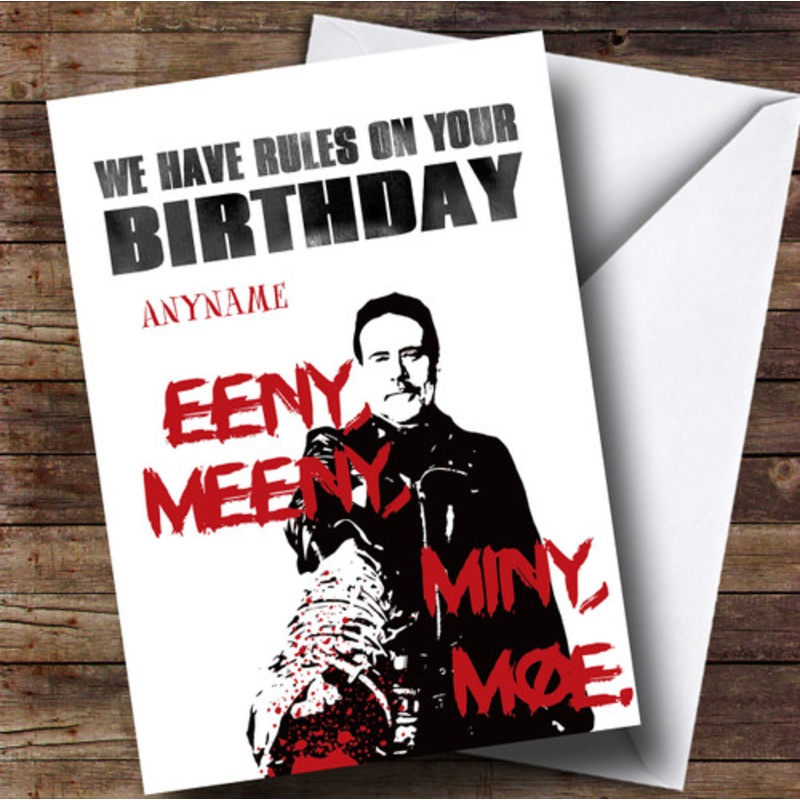 The Walking Dead Negan Rules Birthday Personalised Card – The Card Zoo