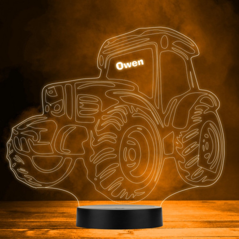 Tractor Digger Personalised Gift Colour Changing LED Lamp Night Light – The Card Zoo
