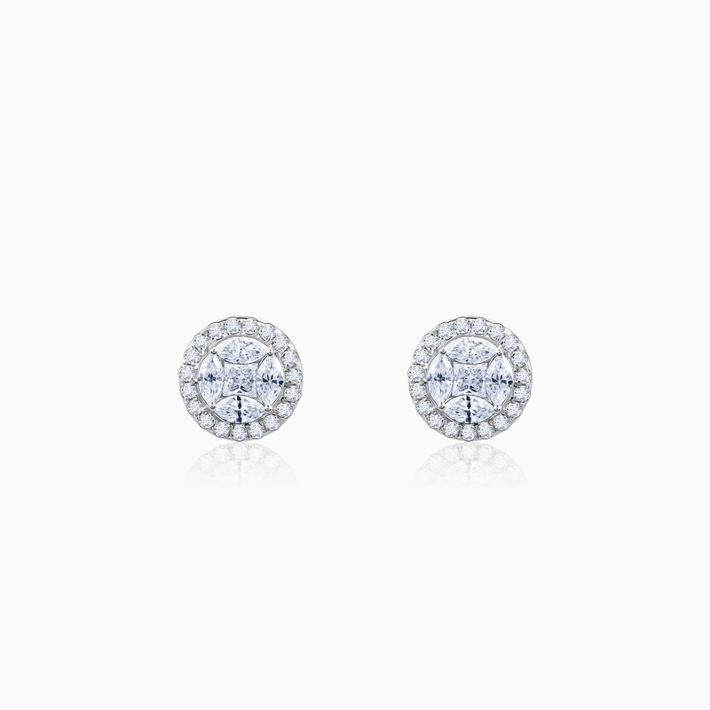 White Gold Circle of Life Lab Grown Diamond Earrings