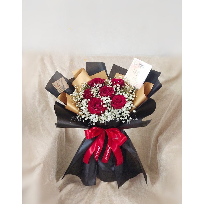 6 Fresh Roses Bouquet (Ipoh Delivery Only)