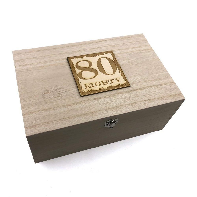 80th Birthday Gift Large Memories Keepsake Box