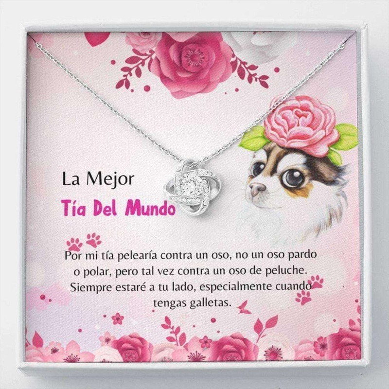 Aunt Necklace, Spanish Dog Aunt Gift  Latina Dog Aunt Necklace  Tia Amante De Perro  Tia Collar Carta