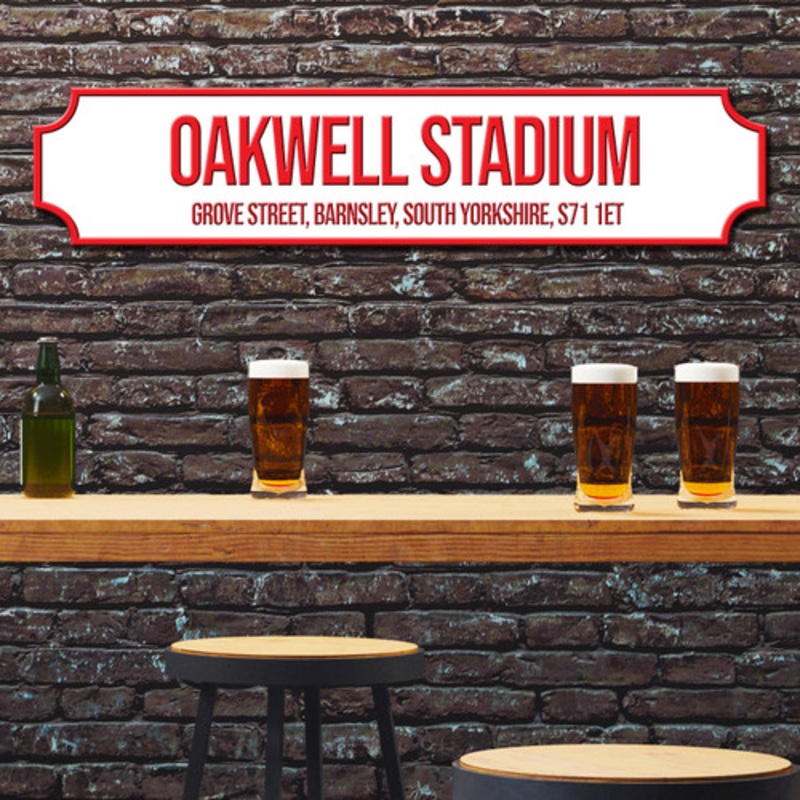 Barnsley Oakwell Stadium White and Red Any Text Football Club 3D Train Street Sign – The Card Zoo