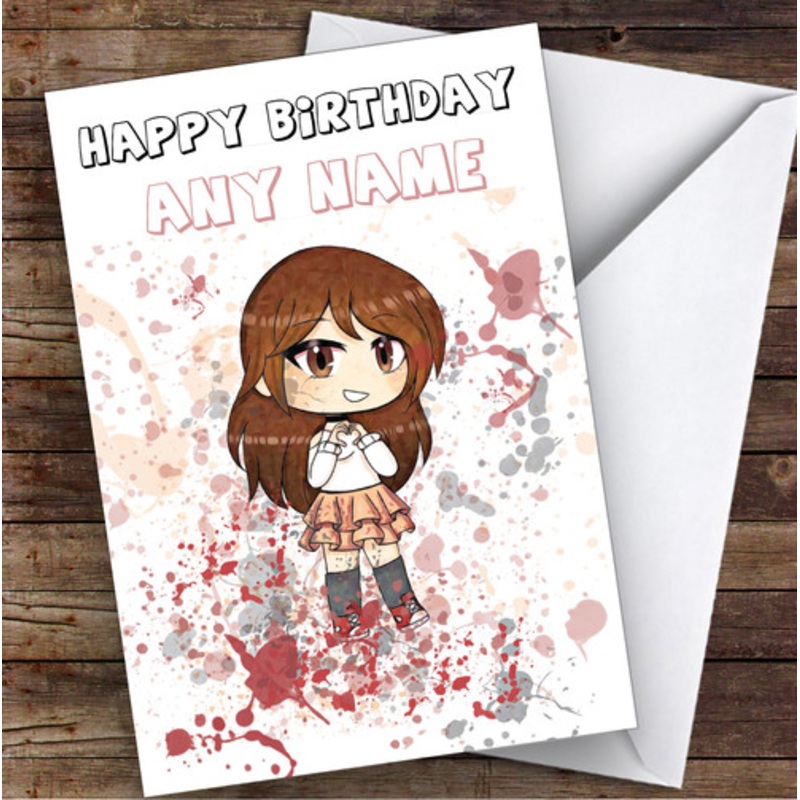 Gatcha Life Eazy Peachy Children’s Kids Personalised Birthday Card – The Card Zoo