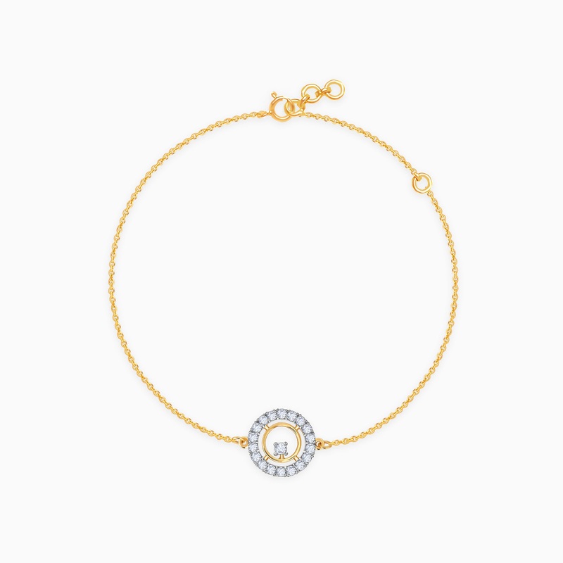 Gold Celeste Halo Diamond Bracelet