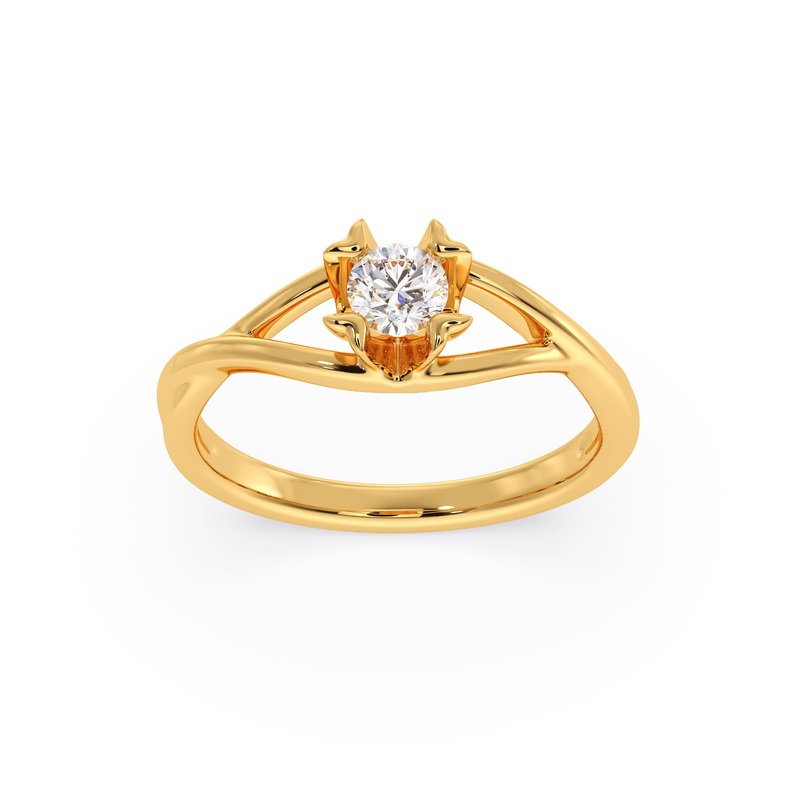 Gold Minimal Solitaire Diamond Ring