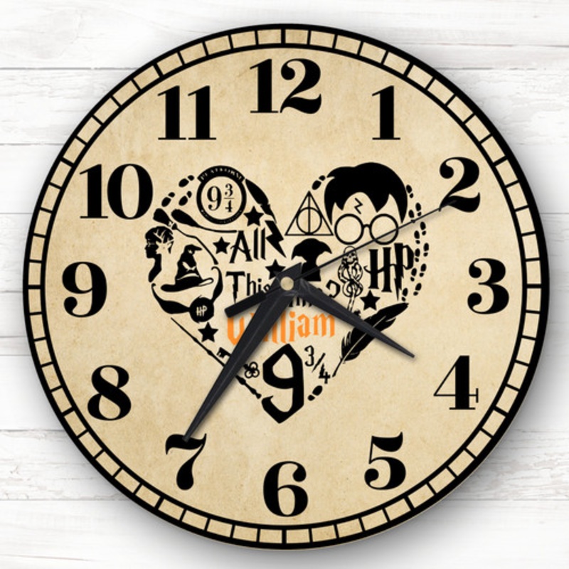 Harry Potter Heart Personalised Gift For Kid’s Bedroom Clock – The Card Zoo