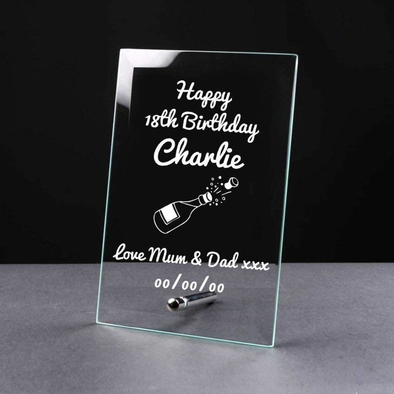 Personalised Any Age Birthday Sentiment Gift Glass Plaque