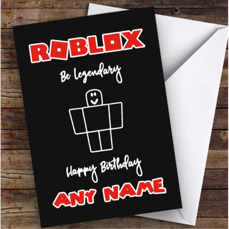Roblox Be Legendary Red Children’s Kids Personalised Birthday Card – The Card Zoo