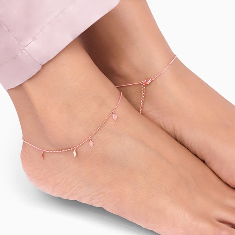 Rose Gold Kite Anklet|Pair|Single