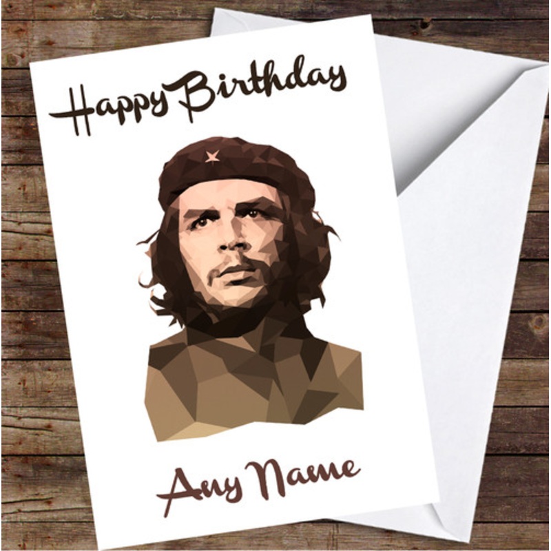 Che Guevara Polygon Simple Personalised Birthday Card – The Card Zoo