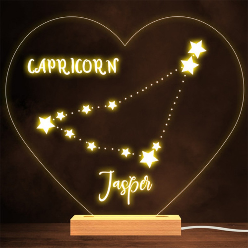 Constellations Zodiac Sign Capricorn Personalised Gift Lamp Night Light – The Card Zoo